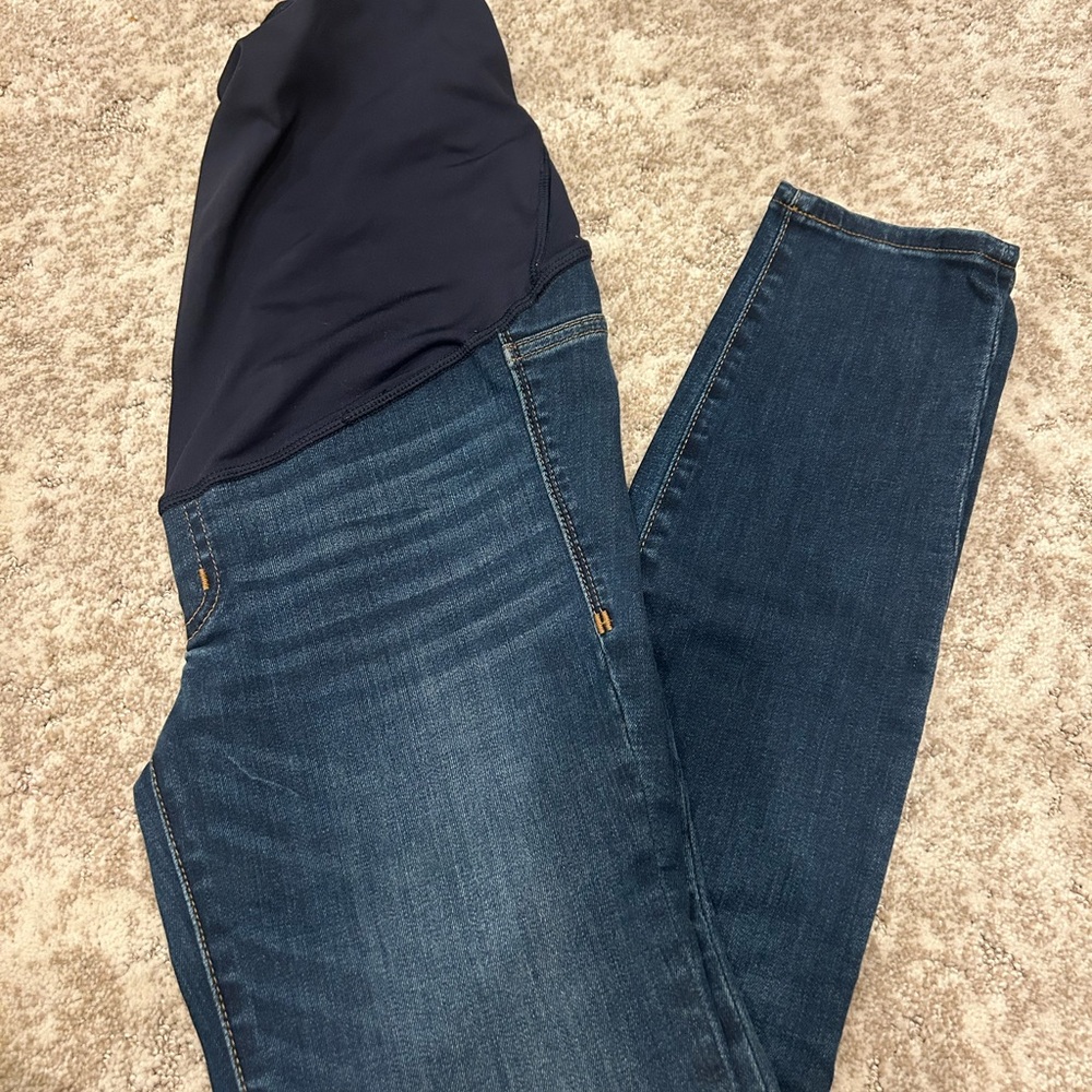 Madewell Navy Panel Dark Blue Skinny Maternity Jeans